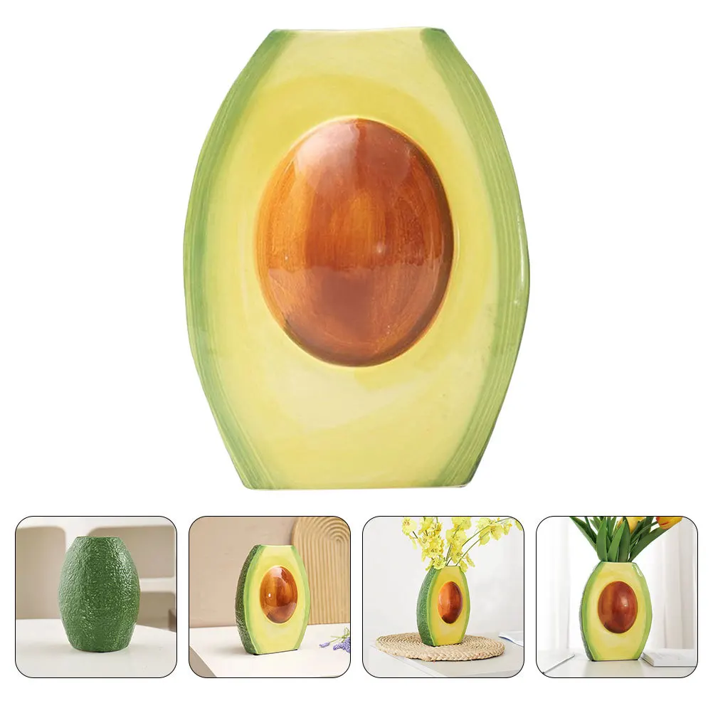 

Avocado Shaped Ceramic Vase Fresh Elegant Tabletop Decor for Home Office Desktop Flower Arranging Vase Dried Flowers Holder