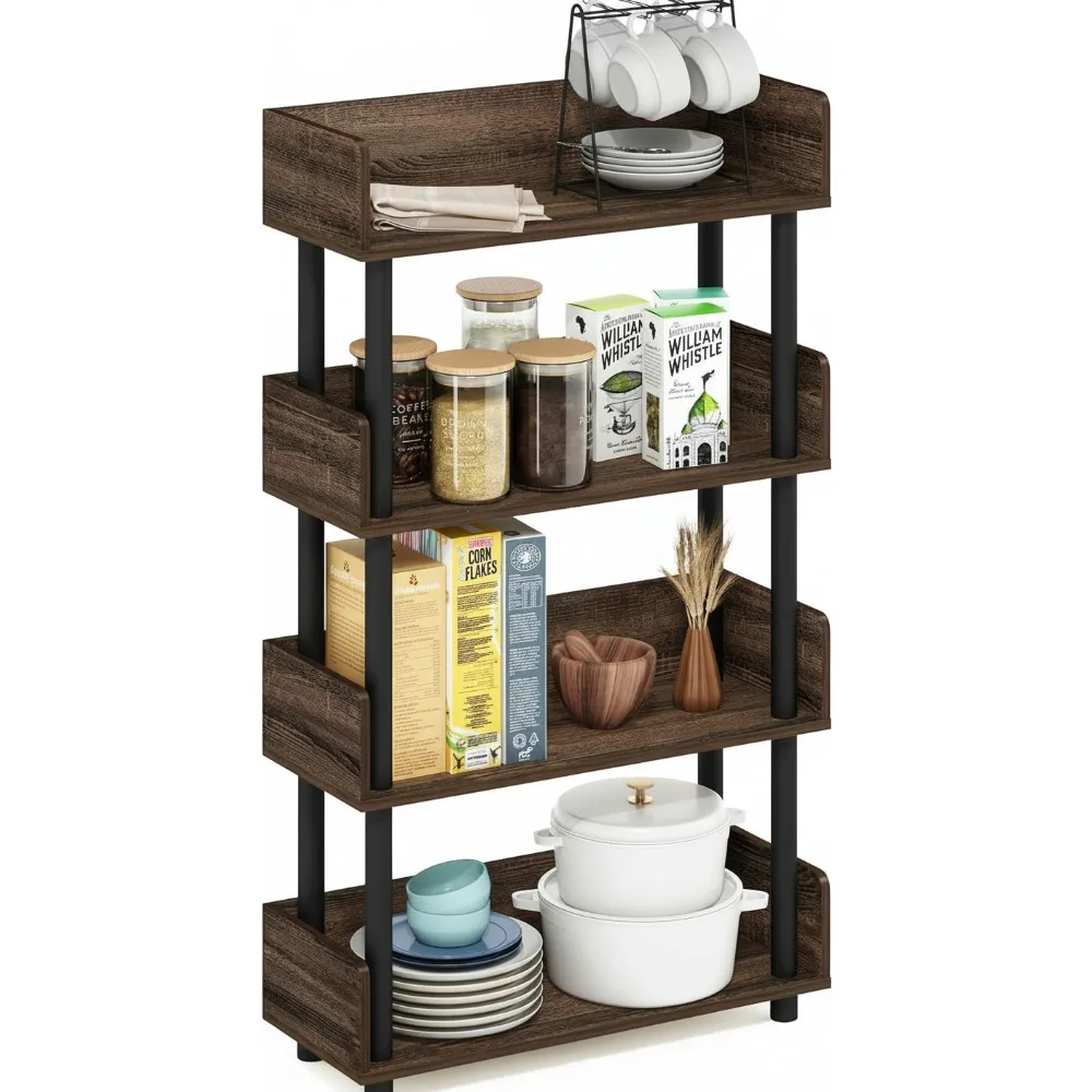 

4-уровневая полка для выставки товаров, полки для хранения с закругленными углами для организации гостиной в домашнем офисе