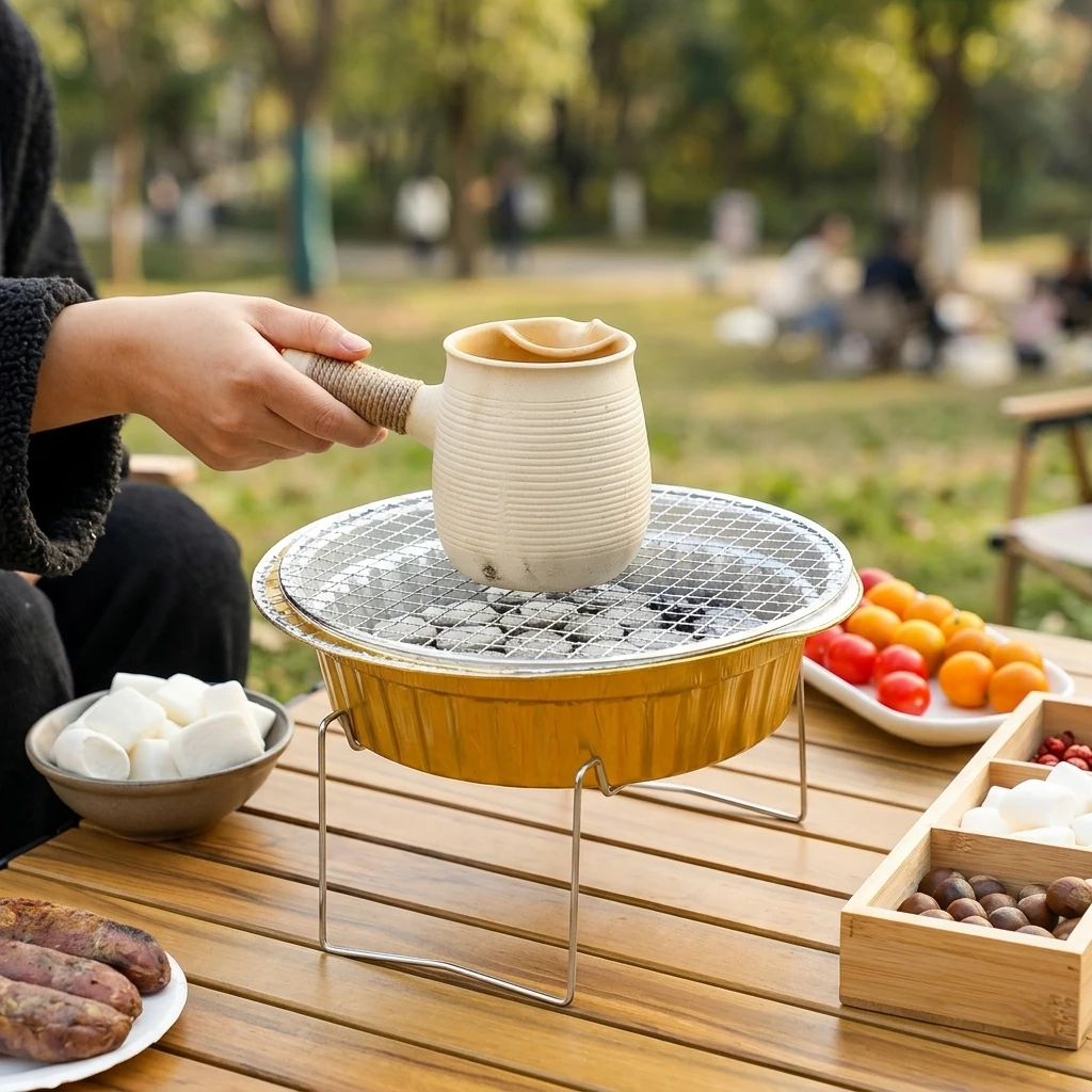 Camping Cooking Essentials Kit - Kit Barbecue Portatile Pieghevole in Carta