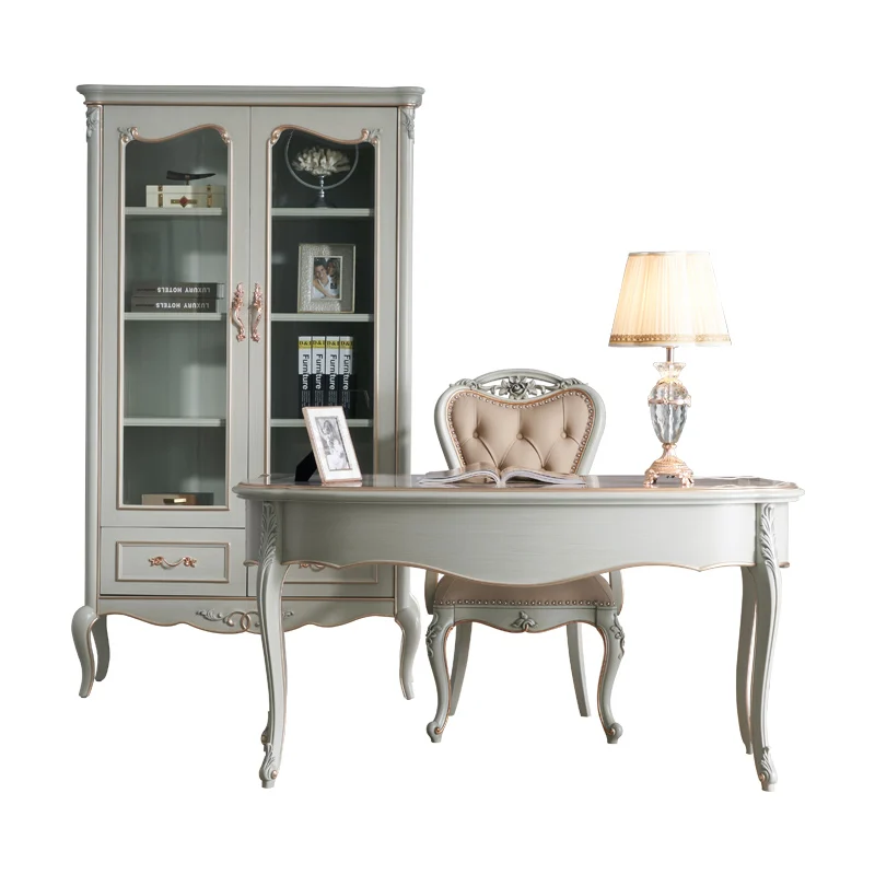 

YY Court French Furniture European Style Villa Solid Wood Handmade Carved Desk