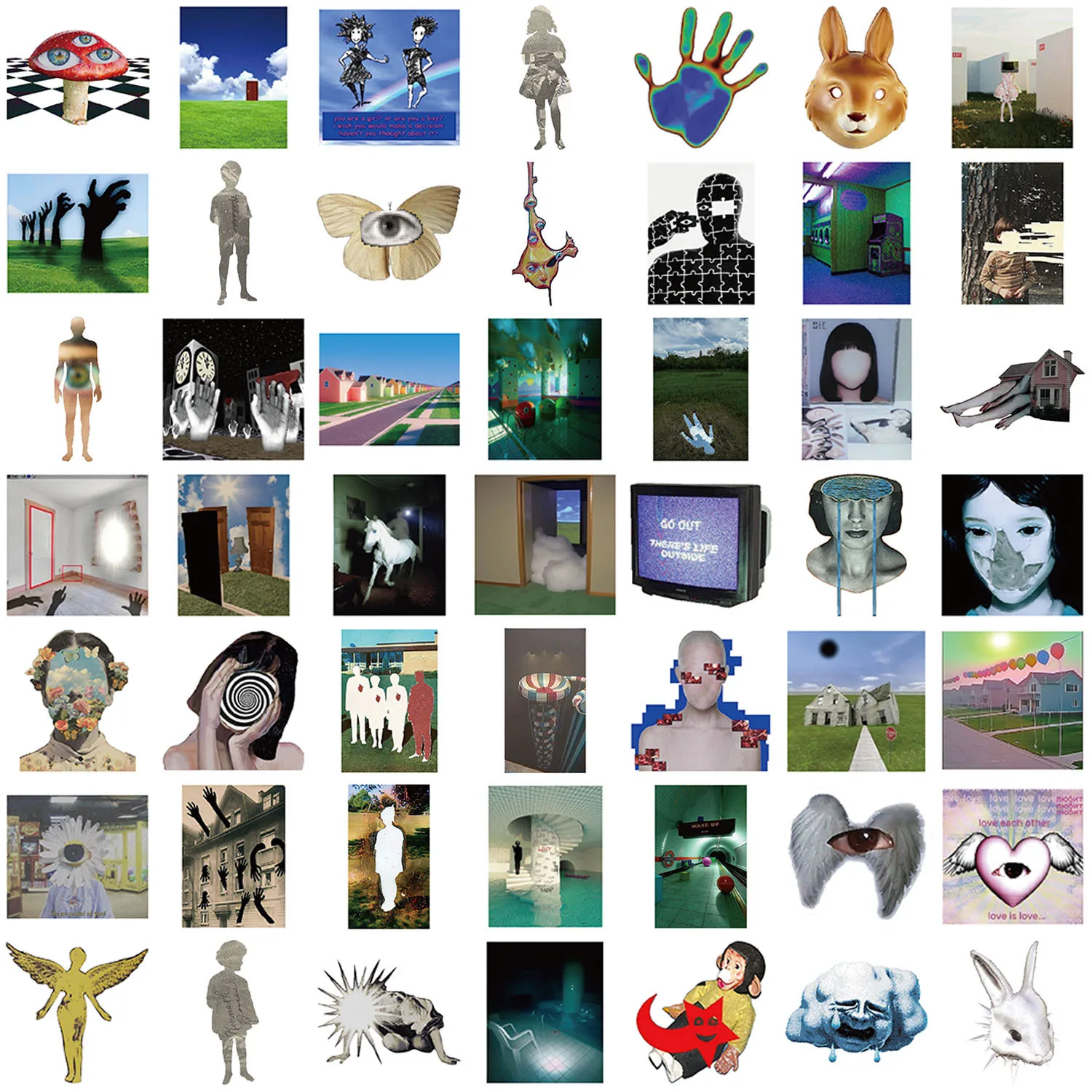 50PCS Aesthetics Stickers Funny Cattoon Acidity Decals Children's Toy Ornament Diary Bike Skateboard Laptop Guitar  Waterproof