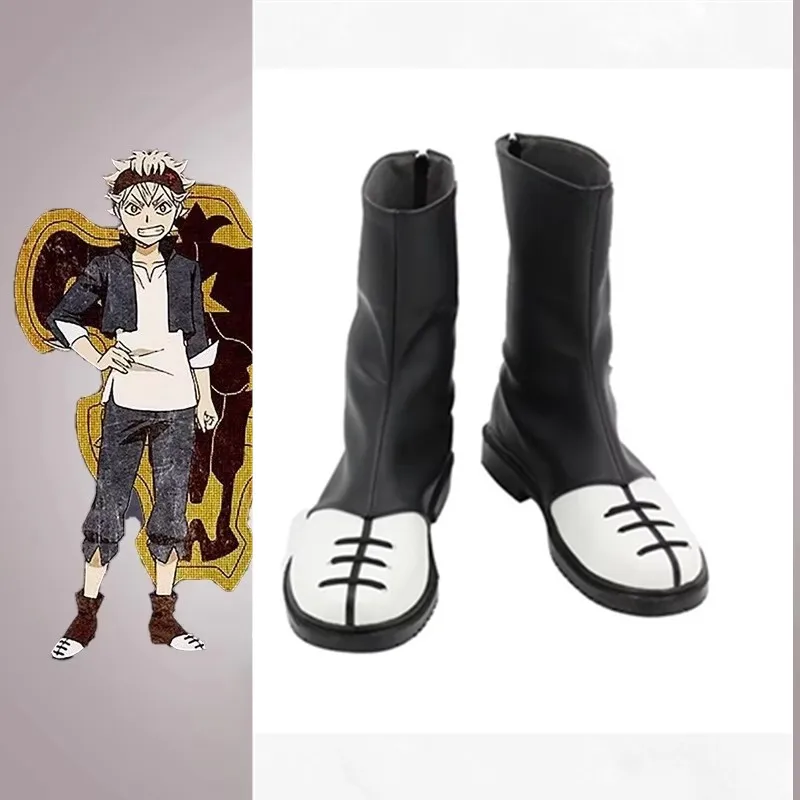 Scarpe da costume cosplay Black Clover Asta Stivali fatti a mano in ecopelle