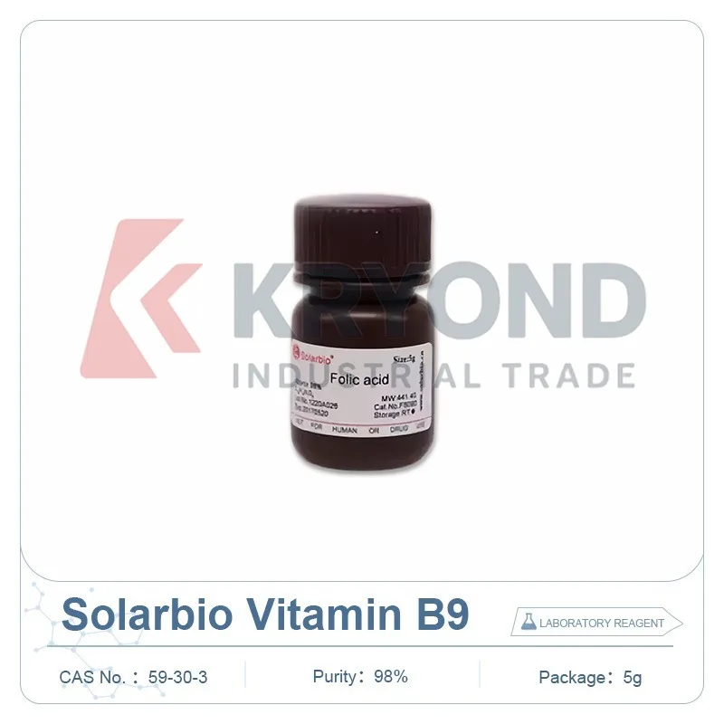 Solarbio Folic Acid F8090 CAS 59-30-3 98 Percent Biochemical Reagent for Laboratory Research Testing Lab Sample Analysis Pack 5g