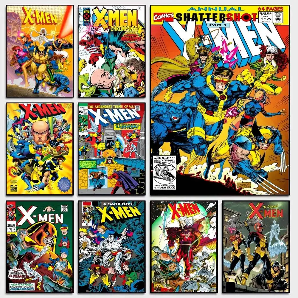 Pósteres adhesivos de película de Anime m-marvel x-x-men, pegatina de papel Kraft Retro, bricolaje, habitación, Bar, cafetería, arte estético, pintura de pared, 1 ud.