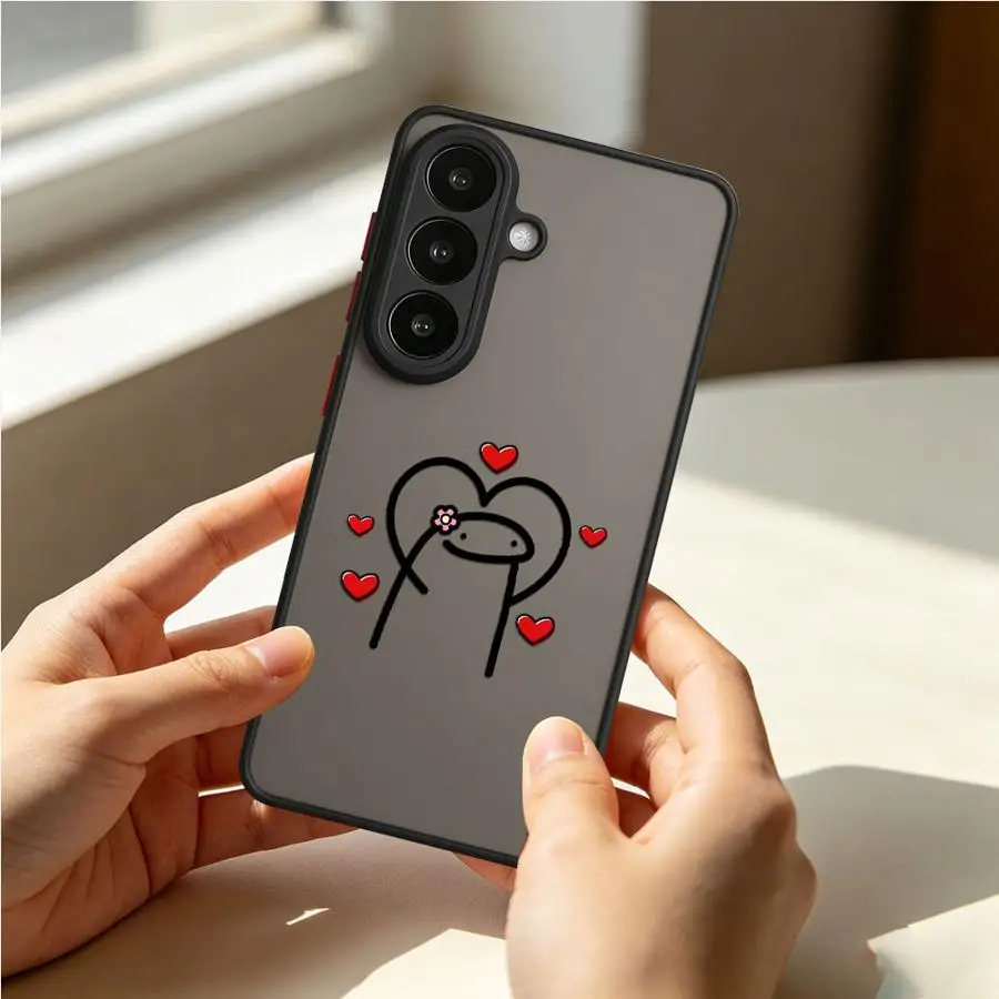Cute Love Stickman Print Phone Cover Case for Samsung Galaxy A14 A23 A34 A36 A16 A15 A53 A54 A35 A17 A52 A73 A33 A52S A72 A56