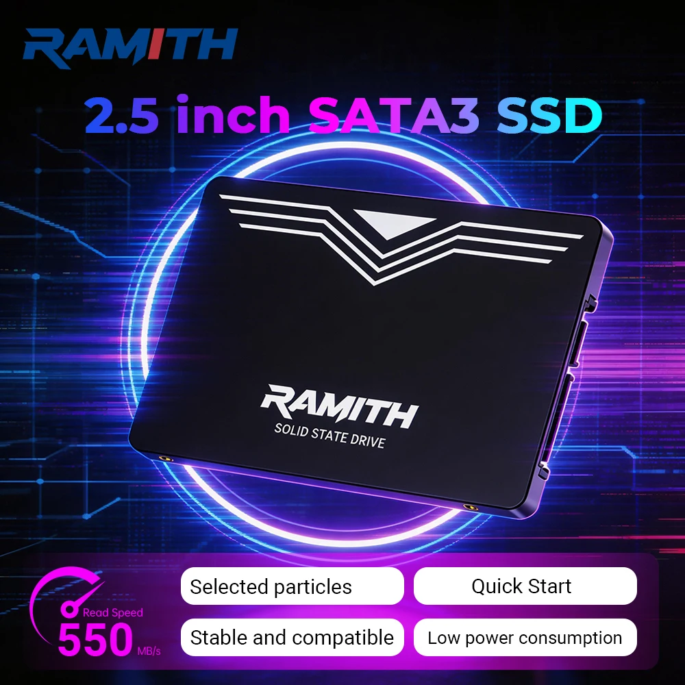 

Внутренний твердотельный накопитель RAMITH 2.5 SATA3 SSD 128 ГБ 120 ГБ 256 ГБ 240 ГБ 512 ГБ 1 ТБ для настольных ПК и ноутбуков