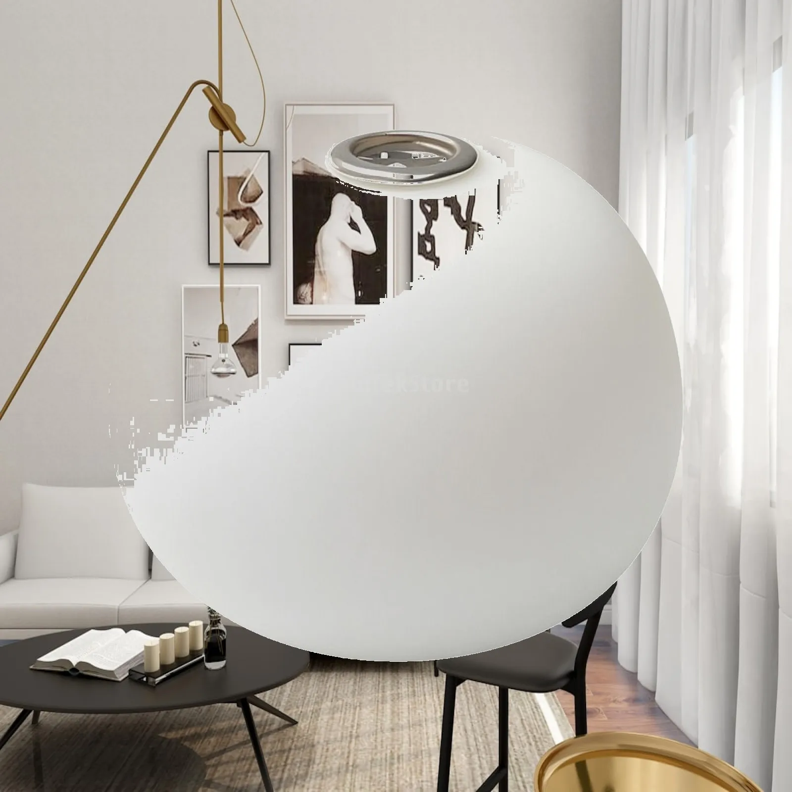 Frosted Glass Ceiling Lamp Shade G9 Round Winter Melon Shape Replacement for Pendant Light Soft Glare Free Home Decor