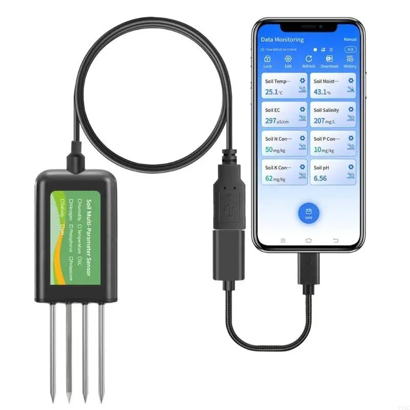 طقم اختبار التربة يعمل بمنفذ USB 316L من الفولاذ المقاوم للصدأ للاستخدام الزراعي Y4QC