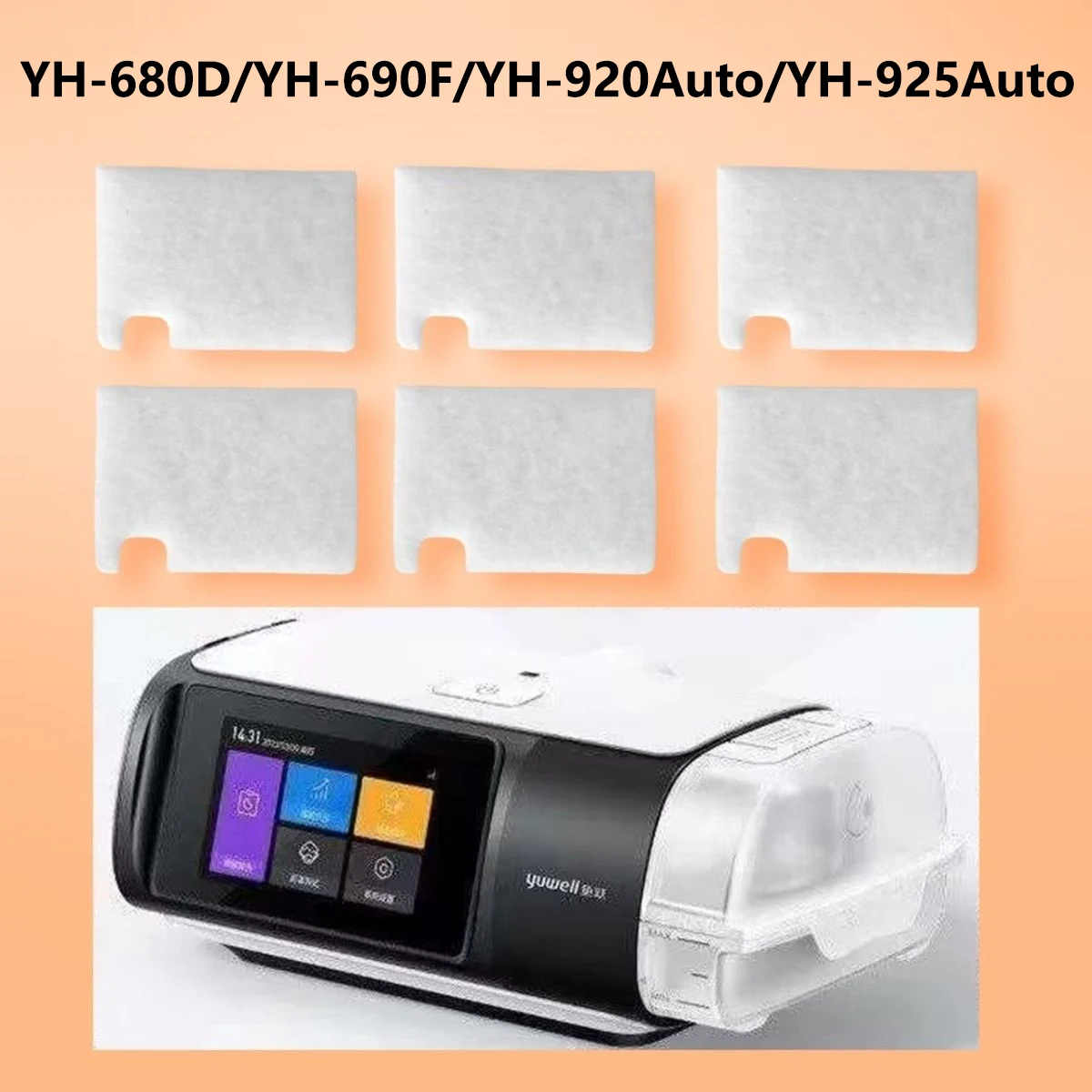 80pcs CPAP Filters Cotton Ventilator Accessories for Yuwell YH-680D YH-690F YH-920 YH-925 Auto Machine Replacement Filters