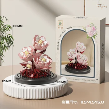 MOC Eternal Bouquet Micro Building Blocks Flower Model DIY Home Desk Plant Decoration Assemble Brick Toys For Children Gift 61