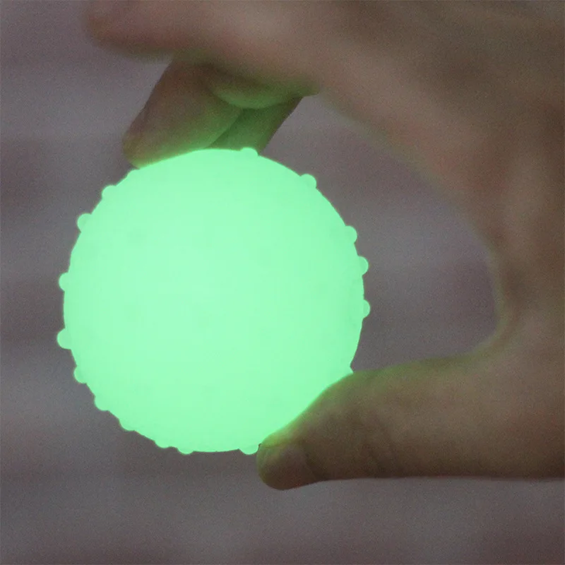 Funny Puppy Chew Ball TPR Elastic Luminous Balls Small Dogs Teeth Cleaning Leakage Food Toy Glow in The Dark Ball Pet Toys