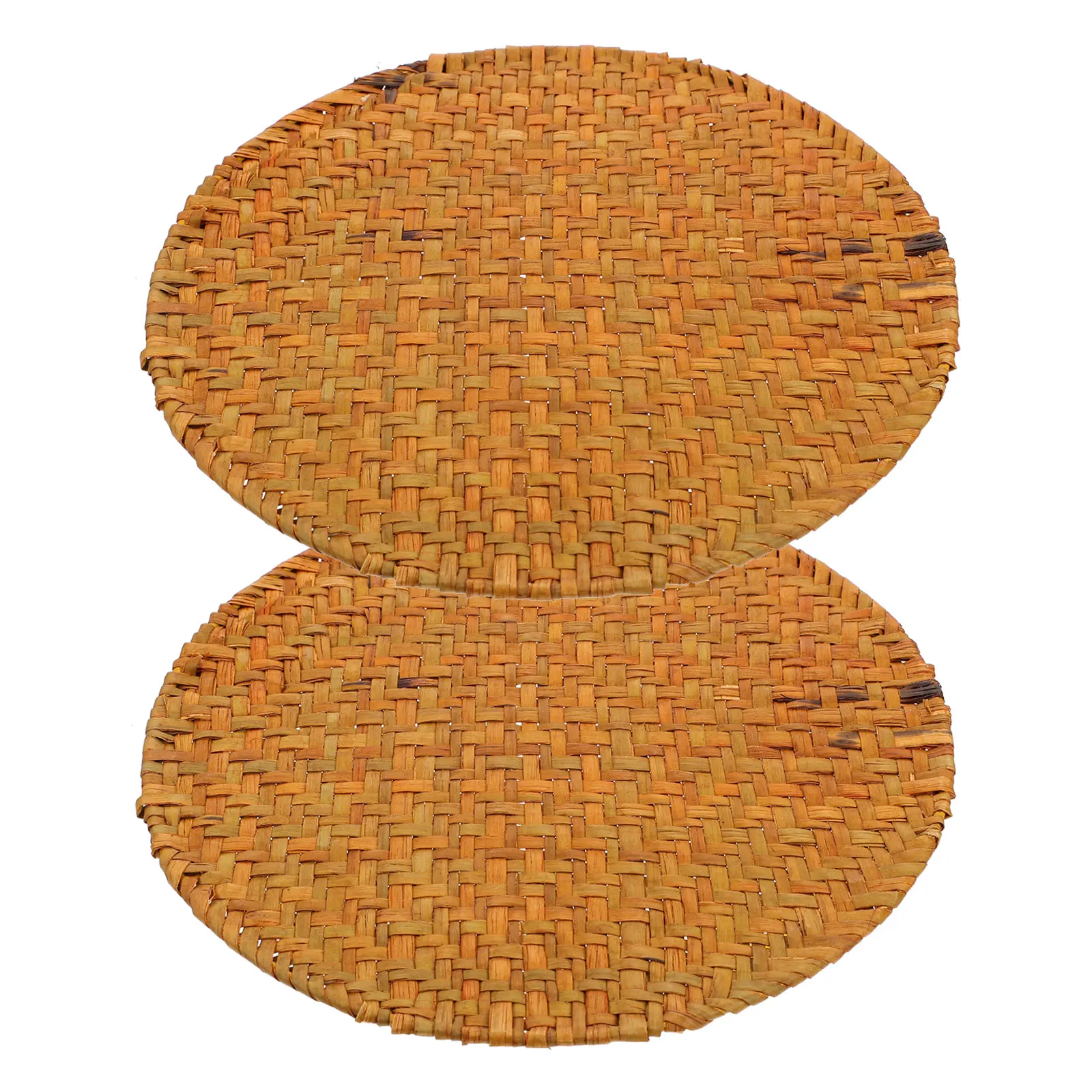 

2pcs Hand Woven Craft Placemat Delicate Dining Table Mat Heat Insulated For Home Restaurant Use Lightweight Weaving