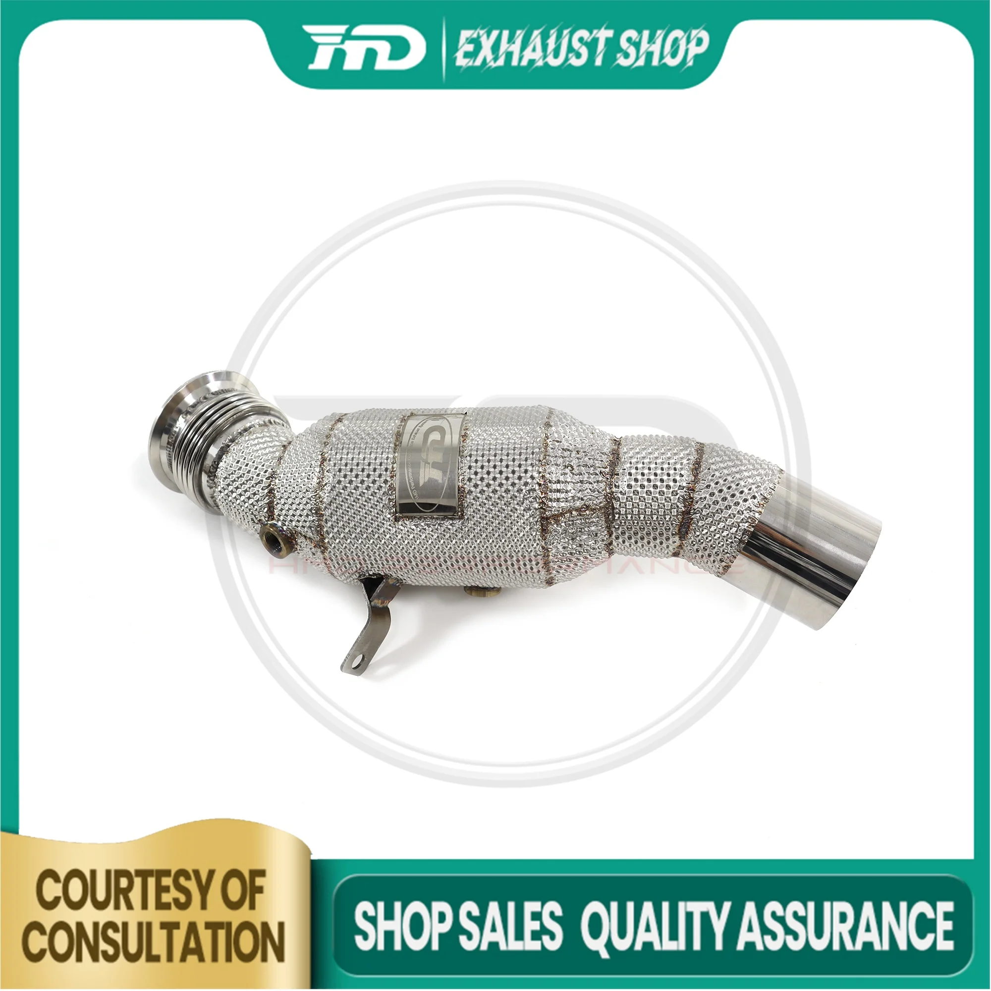 

for BMW 640i 3.0t Exhaust F06 N55 Customizable Downpipe SS304 Heat Shield Non-destructive Installation System HMD