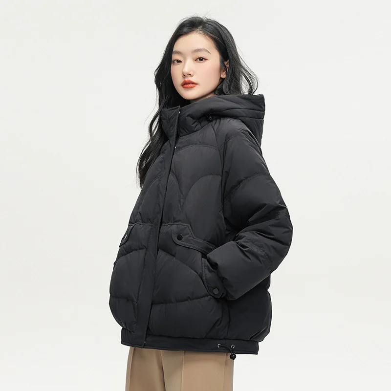 Short down Jacket Female 2023 Winter New Popular Thickened Small Fashion Loose Hooded Coat