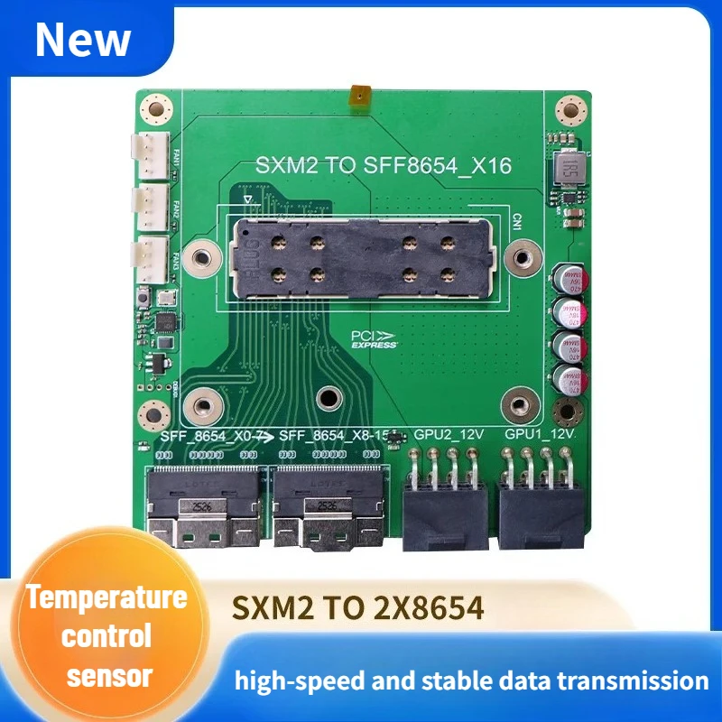 SXM2 To SFF-8654 Adapter Card Board for NVIDIA P100 V100 Module GPU Graphics Card Server With Tempareture Control Expansion Card view 2