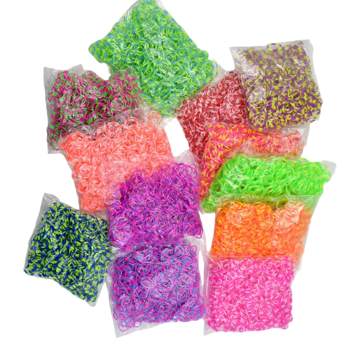Bandas de Goma de Recambio para Pulseras, Kit DIY de Pulseras Arcoíris, Kit de Manualidades con Telar para Pulseras de la Amistad, Juguetes y Lazos para el Cabello para Niñas