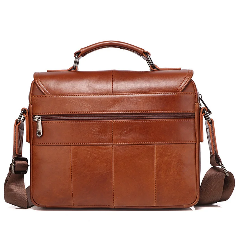 Sac messager en cuir de vache véritable vintage pour hommes, sac à main de grande capacité, étui à bombes, fichier de luxe, lancé masculin