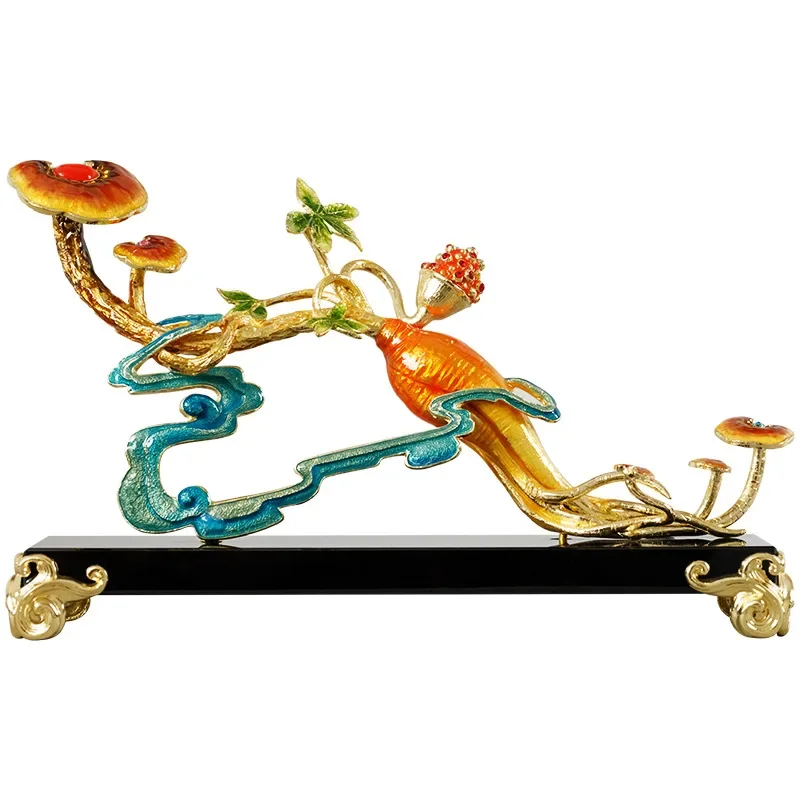 New Chinese enamel color life wishful ornament, home living room decoration, high-end office business