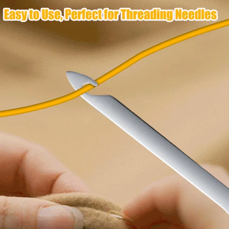 Quick Threading Tool Easy Use Stainless Steel Needle Helper Sturdy Rust Resistant Handy Device DIY Stitching Craft Accessory
