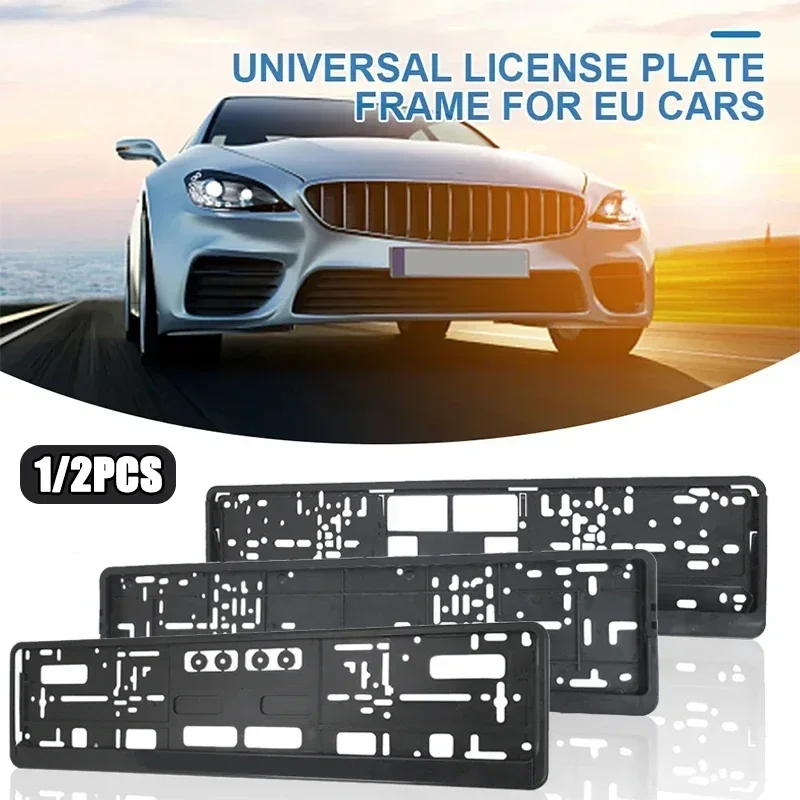 حامل لوحة ترخيص السيارة ، حامل لوحة الأرقام السوداء ، معيار الاتحاد الأوروبي ، غطاء الإطار ، مضاد للتآكل ، إكسسوارات السيارات ، 1: 2: #2