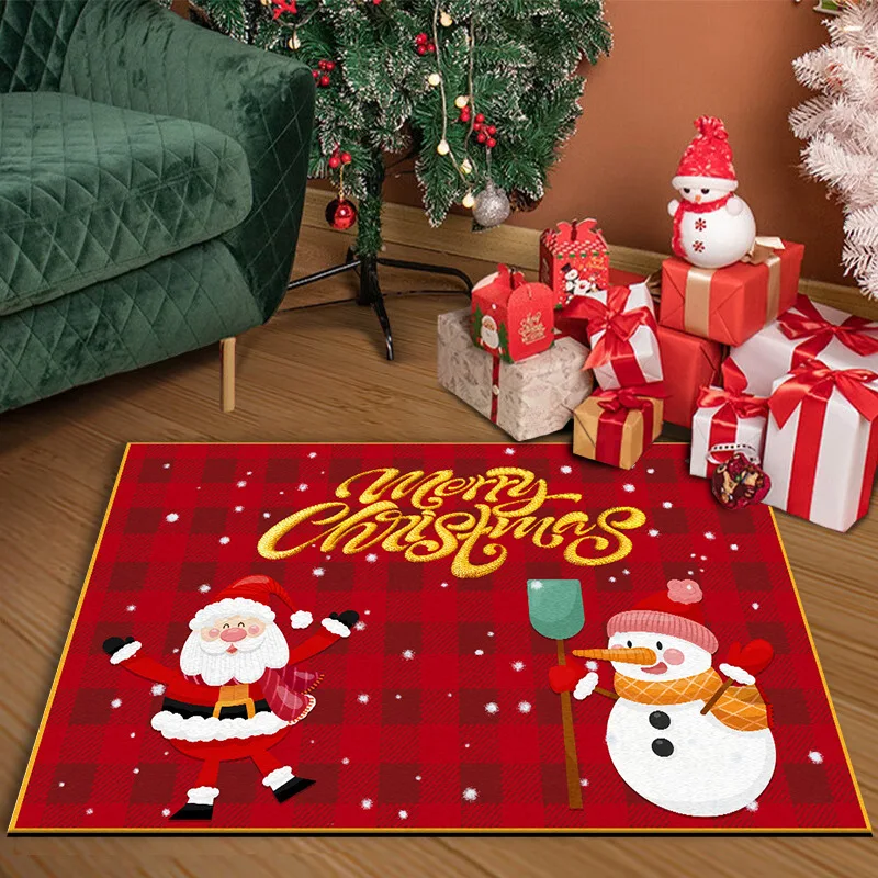 Christmas Decoration Living Room Large Area Carpet Festive Atmosphere Floor Mat Non-slip Lounge Rug Red Bedroom Decor Carpets