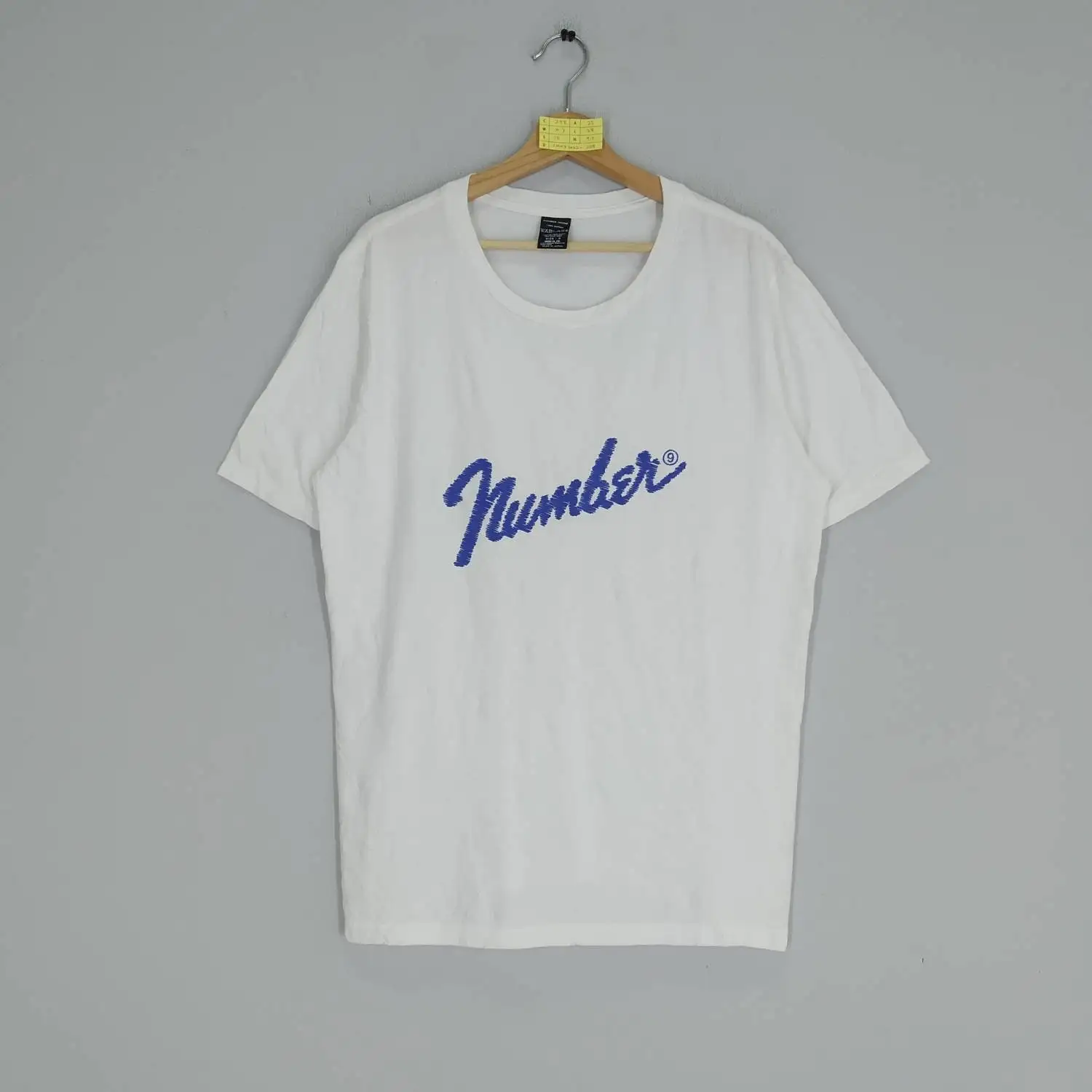 تي شيرت N ine Takahiro Miyashita Nine برقم نادر مقاس أبيض مصمم ياباني