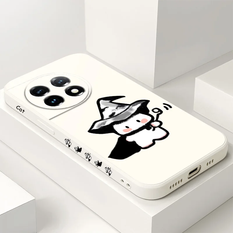 

Magician Cat Phone Case For Oneplus 13 13R 12 12R 11 11R 10 10R 10T 9R 9RT 9 8T 8 7 7T Pro 5G Liquid Silicone Cover