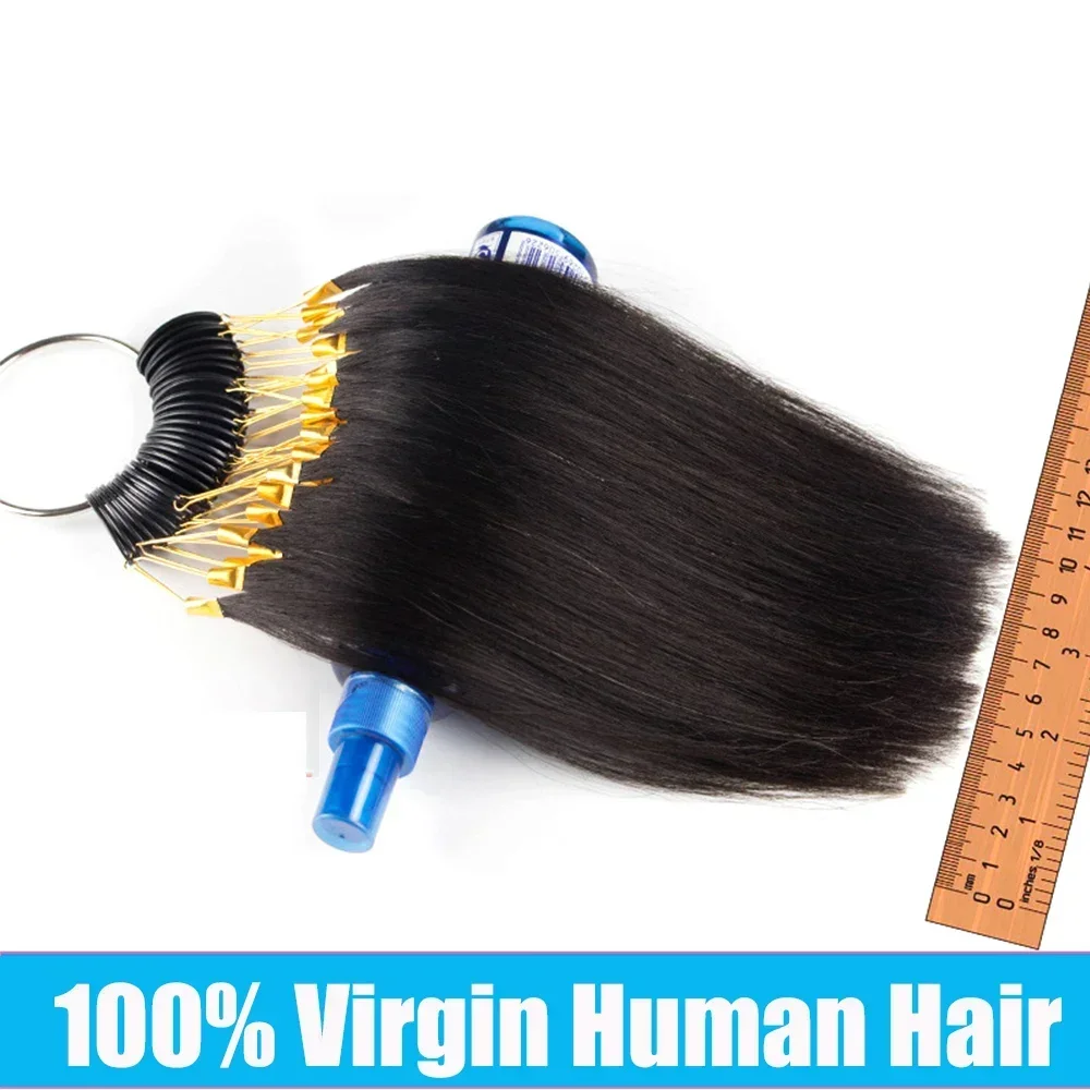 Virgin Hair Color Swatch Ring, 100% cabelo humano, amostras de extensão, testes, cabeleireiro, 30pcs por conjunto