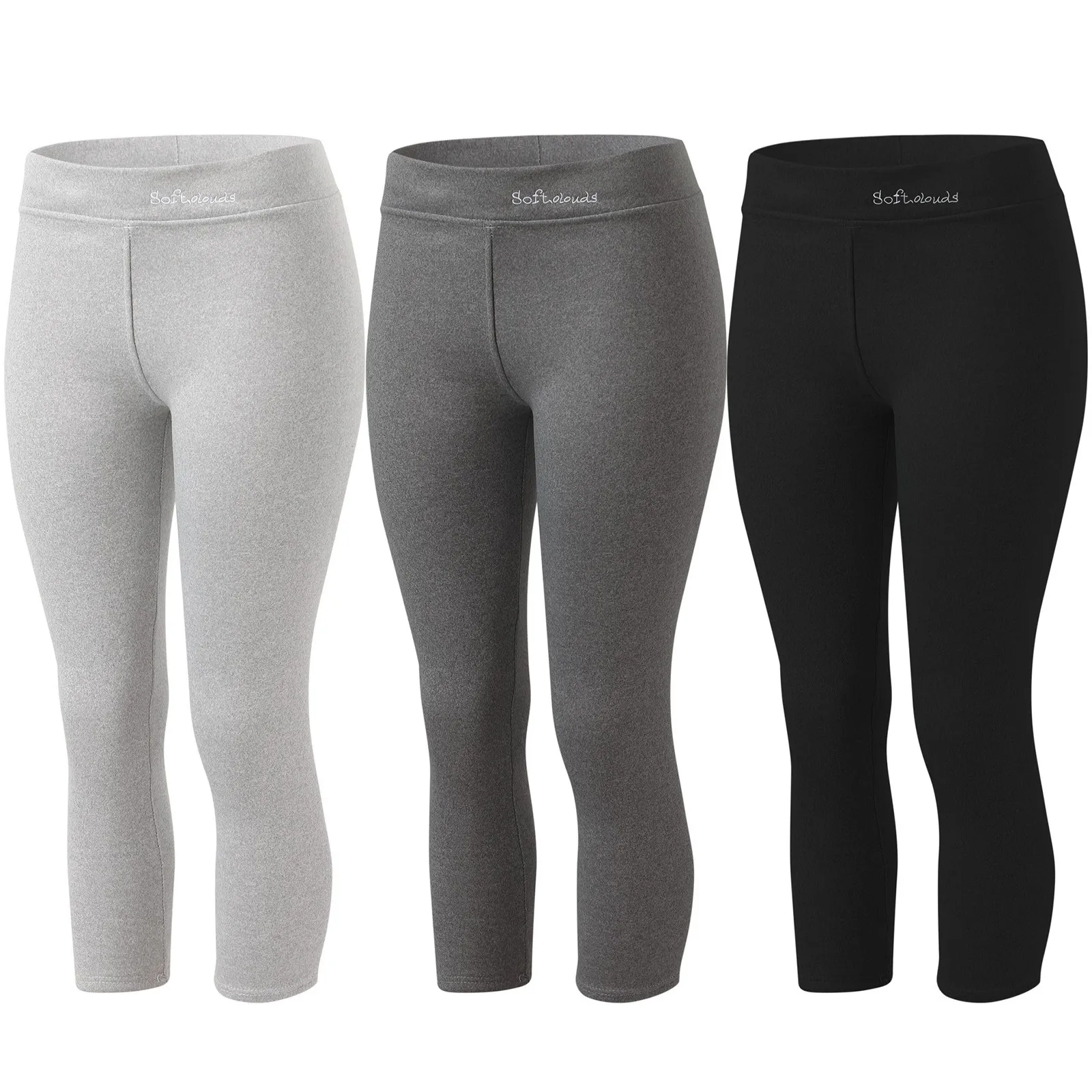 

Fleece Lined Winter Warm Leggings Solid Color Stretchy Thermal Pants High Waist Thicken Velvet Women Leggings