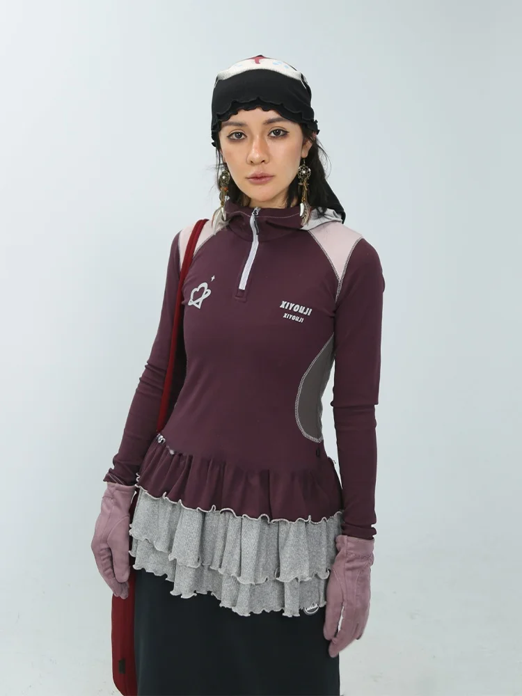 

Женская повседневная толстовка с капюшоном, в стиле пэчворк, с цветными вставками, зимняя, новая модель, дышащая, на молнии, для женщин