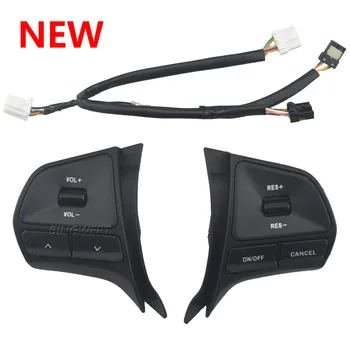 Novos botões de volante para kia rio 2011 2012 2013 2014 controle de cruzeiro volume remoto interruptores de carro bluetooth