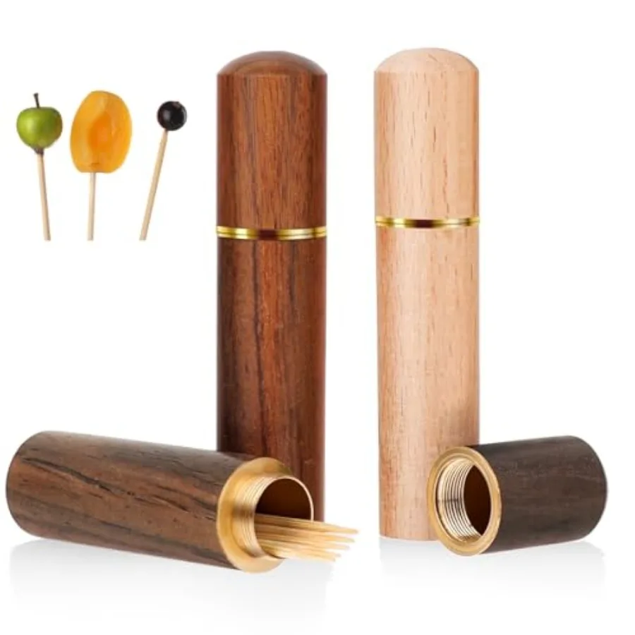 

Портативный держатель для зубочисток, деревянный чехол, водонепроницаемый карманный мини-коробка ручной работы для хранения игл, таблеток, бусин, ушной выбор, хлопок