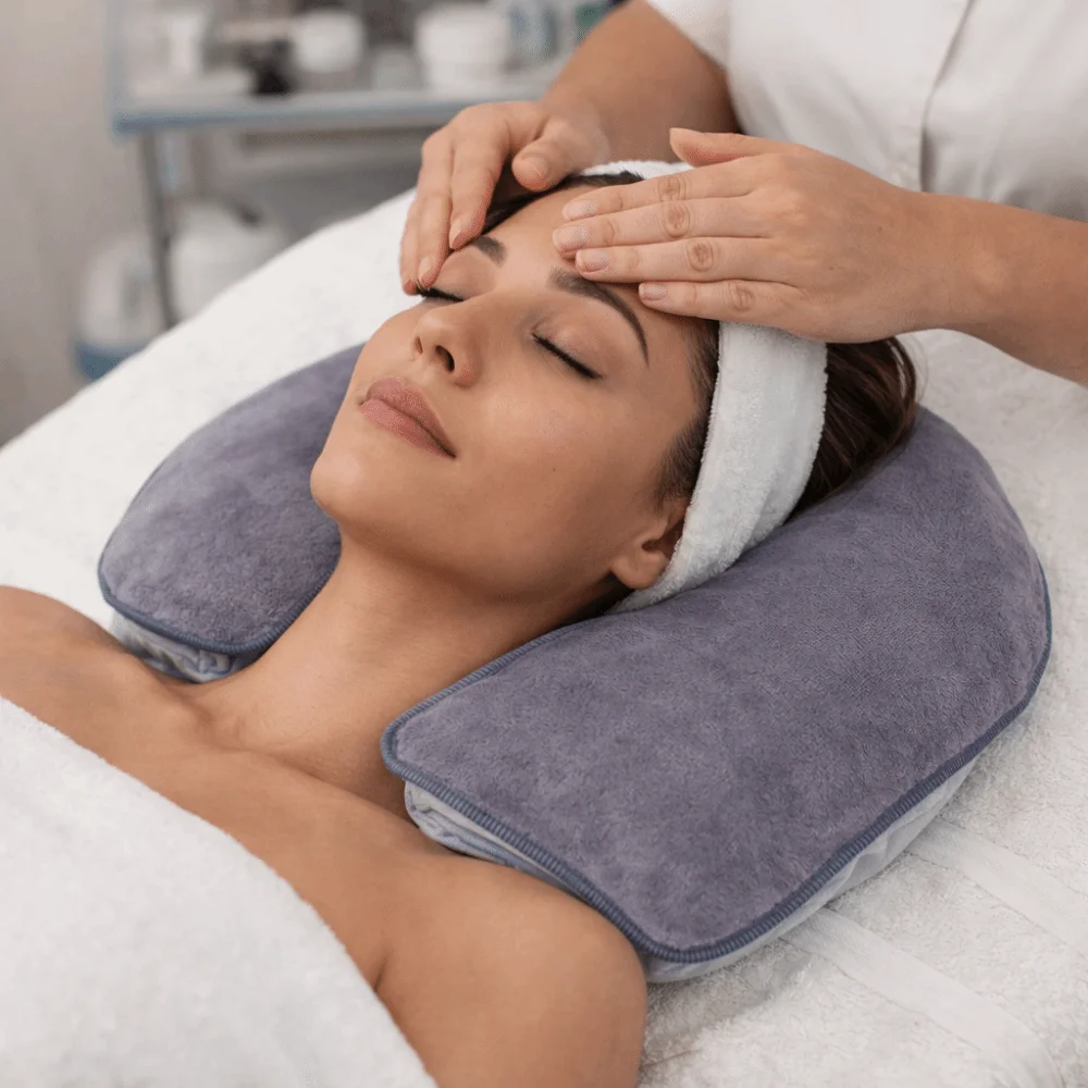 

5 Pieces Soft Fluff-free Facial Pillow Covers Thickened Reusable Massage Towel Microfiber Headrest Cushion Covers