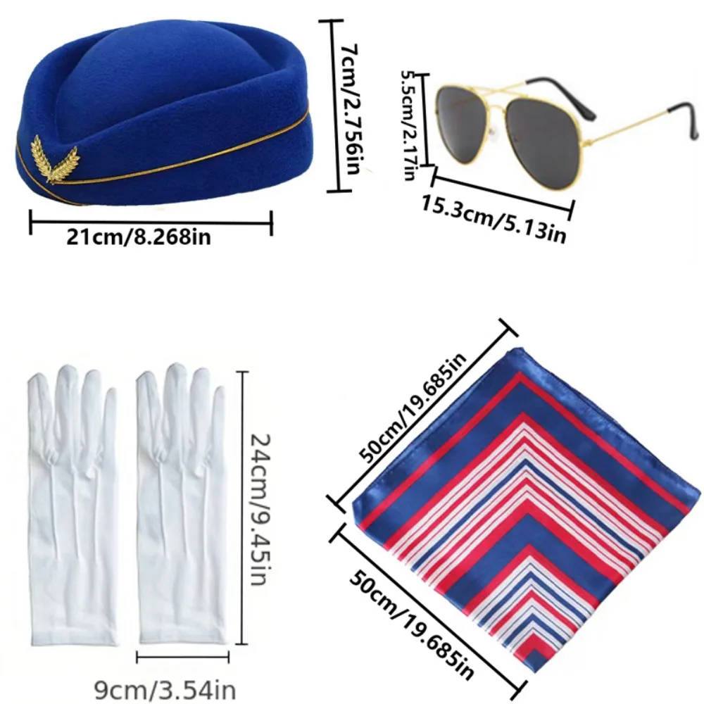 قبعة مضيفات الطيران الزرقاء لمضيفة طيران تأثيري الزي الملحقات مجموعة جوجو غريبة مغامرة حزب حلي #3