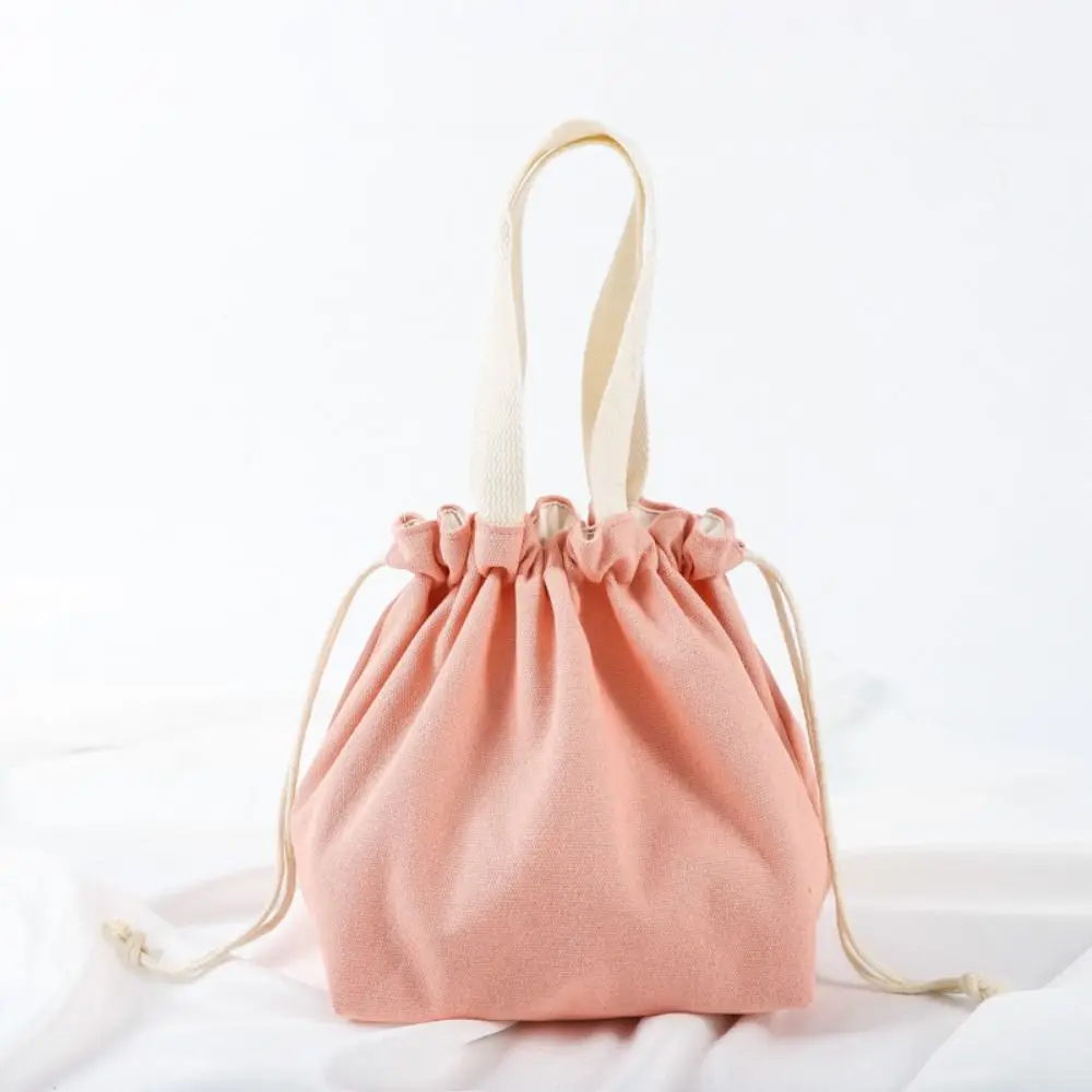 Kawaii Drawstring Storage Bag Large Capacity Solid Color Cartoon Cosmetic Bag Coin Purse Make Up Pouch Bag Small Item Pouch