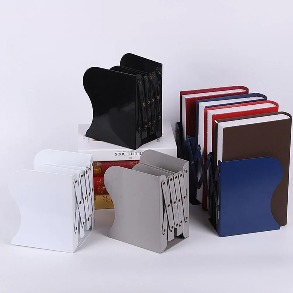 Book Stand Shelf Holder Simple Bookend Desktop Books Metal Textbook Sturdy Bookends Child Office