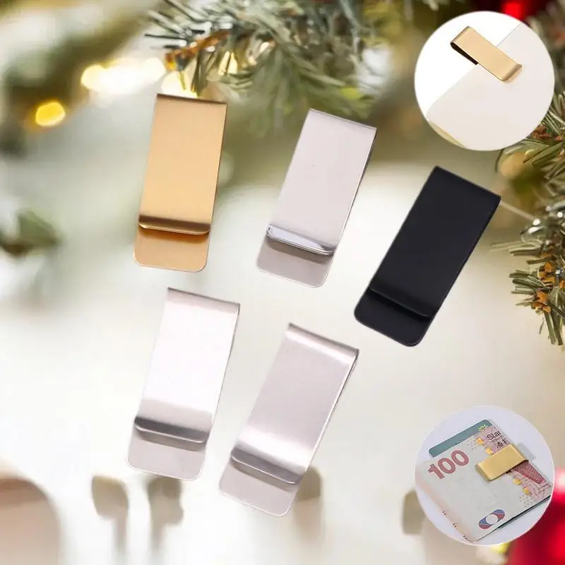 Набор из 5 компактных металлических зажимов для денег, регулируемых визитниц, идеально подходит для мужских кошельков