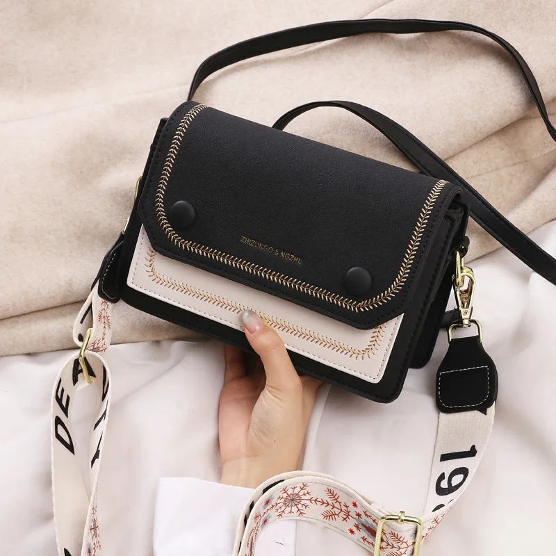 Korean Fashion Ladies Shoulder Bag Casual Hundred Crossbody Bag Street Trend Small Square Bag Two Shoulder Straps Messenger Bags