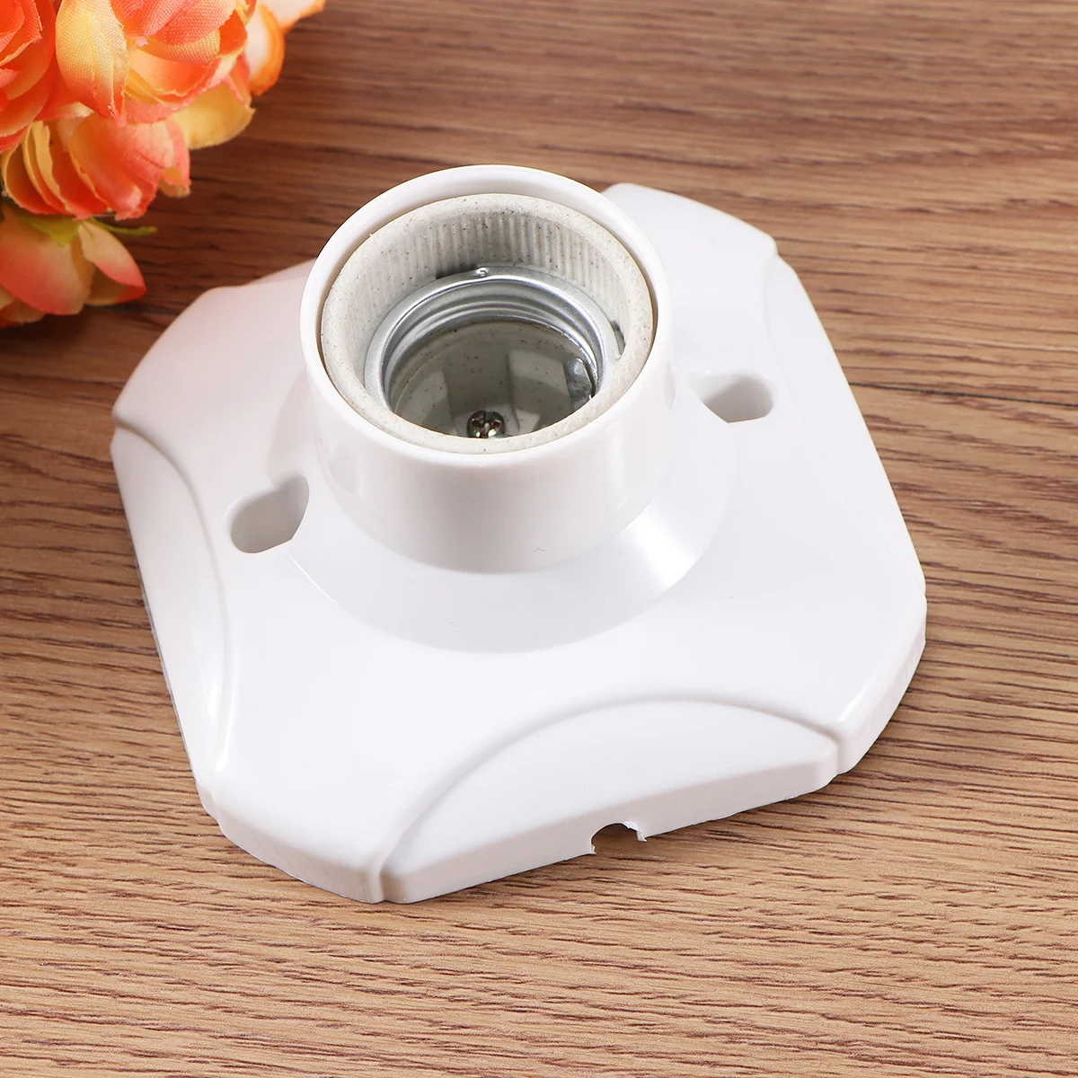 

6 pcs 250V 6A E27 Screw Lamp Holder Square Ceramic Adapter Flat Bottom Light Base For Hallway Living Room Restaurant Lighting