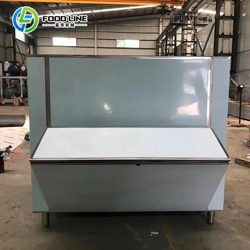 Flake Ice Machine Stainless Steel Ice Flaker Commercial Ice Maker for Restaurant Bar Seafood Cooling Storage Unit