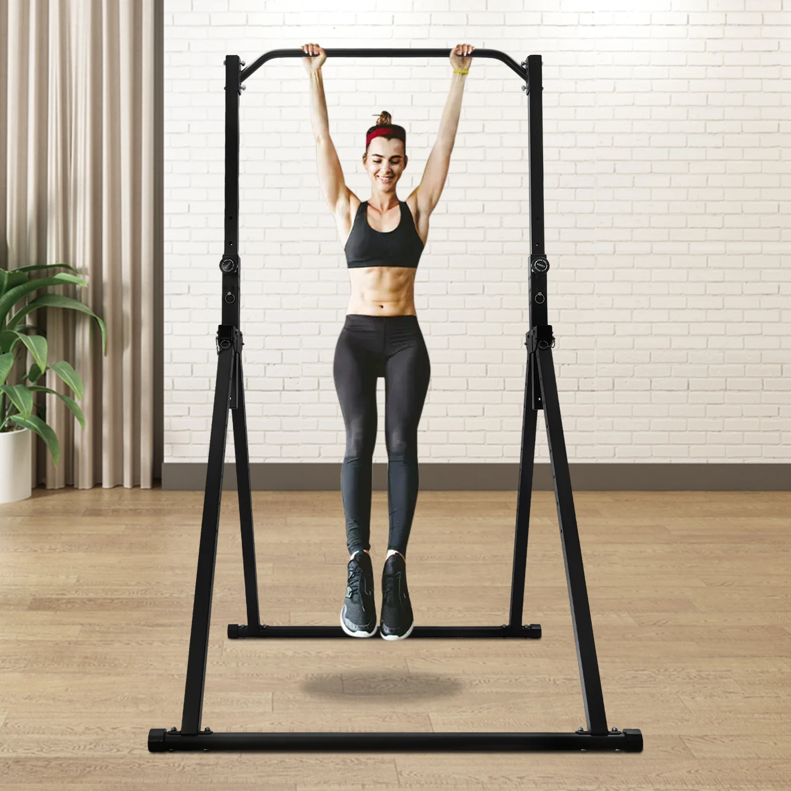 Adjustable Height Horizontal Bar Triangular Pull Up Station for Home Gym Strength Training Equipment