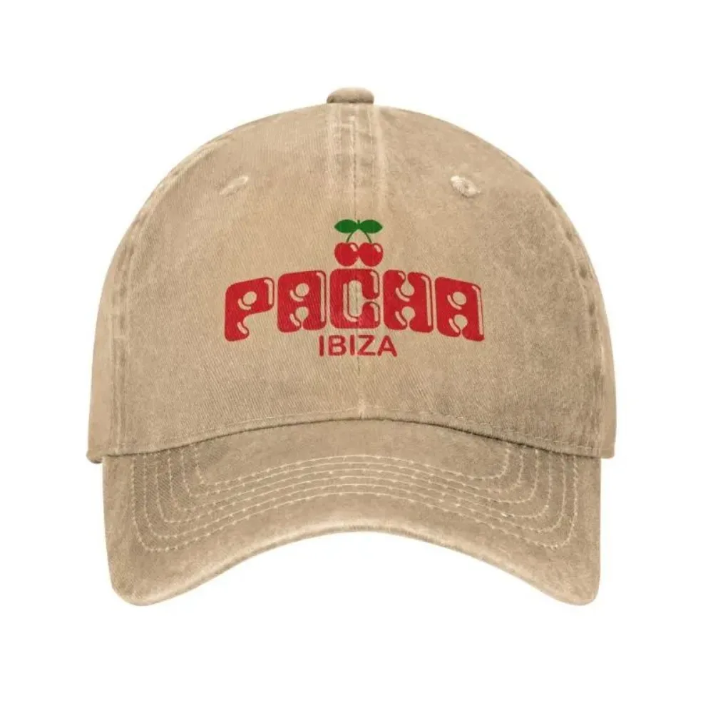 Gorra de béisbol Preppy Cherry PACHA IBIZA, unisex, de algodón lavado, gorras de mezclilla, gorra protectora solar para viajes al aire libre, gorra snapback para todas las estaciones