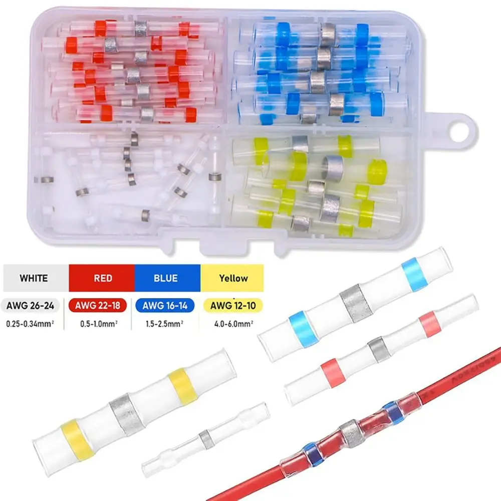 

50/100/200 шт. термоусадочное кольцо для пайки, водонепроницаемая клемма для пайки, рукав для пайки, проводка, термоусадочная трубка