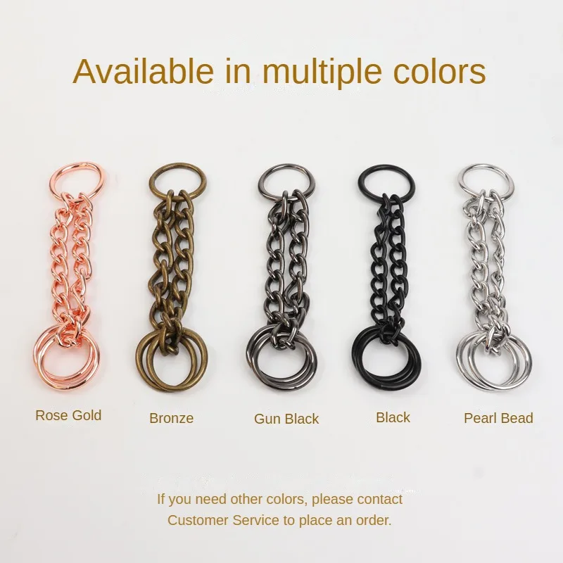 3-8PCS Detachable Metal Dog Collar Slip Chain For Training Large Dog Puppy Pet Belt Necklace With D Ring Choke Chain Accessories