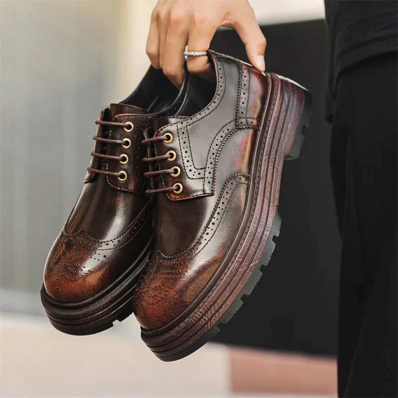 Genuine Leather Men's Casual Business Formal Shoes Cowhide Shoes Men's Wedding Shoes Zapato De Vestir Hombre Sapatos Masculinos