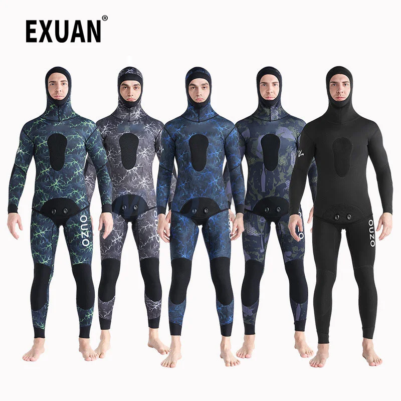 

2022 Neoprene Scuba Diving wetsuit 3mm Winter Warm Men Hood Surfing Front Zipper Snorkeling Spearfishing Hooded Diving Suit