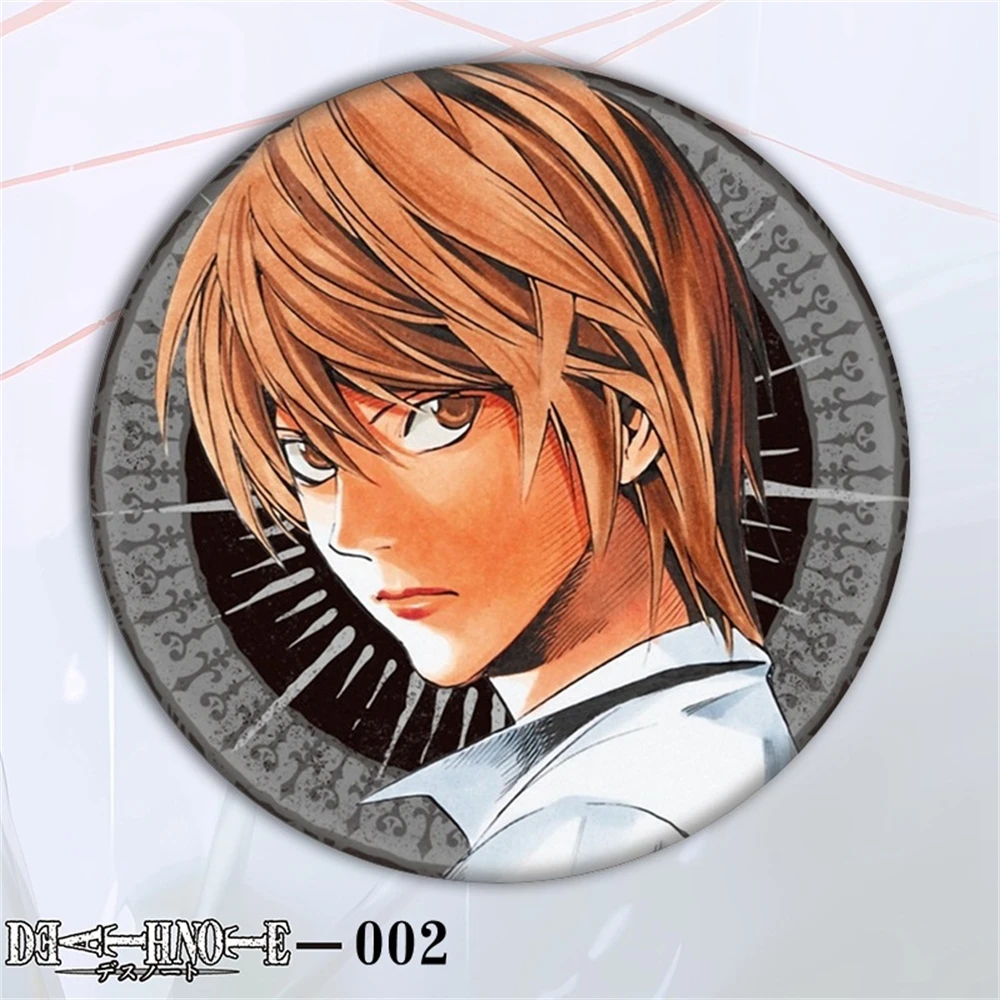 58Mm Anime DEATH NOTE Yagami Light Misa Amane Ryuk Cosplay KOSTUM Pin Lencana SPTE Tinplate Bros Prop Hadiah