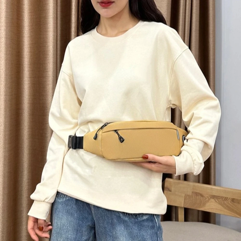 

Waterproof Crossbody Chest Bag Oxford Cloth with Headphone Jack Men Fanny Phone Pack Multi-function Belt Pouch Bag