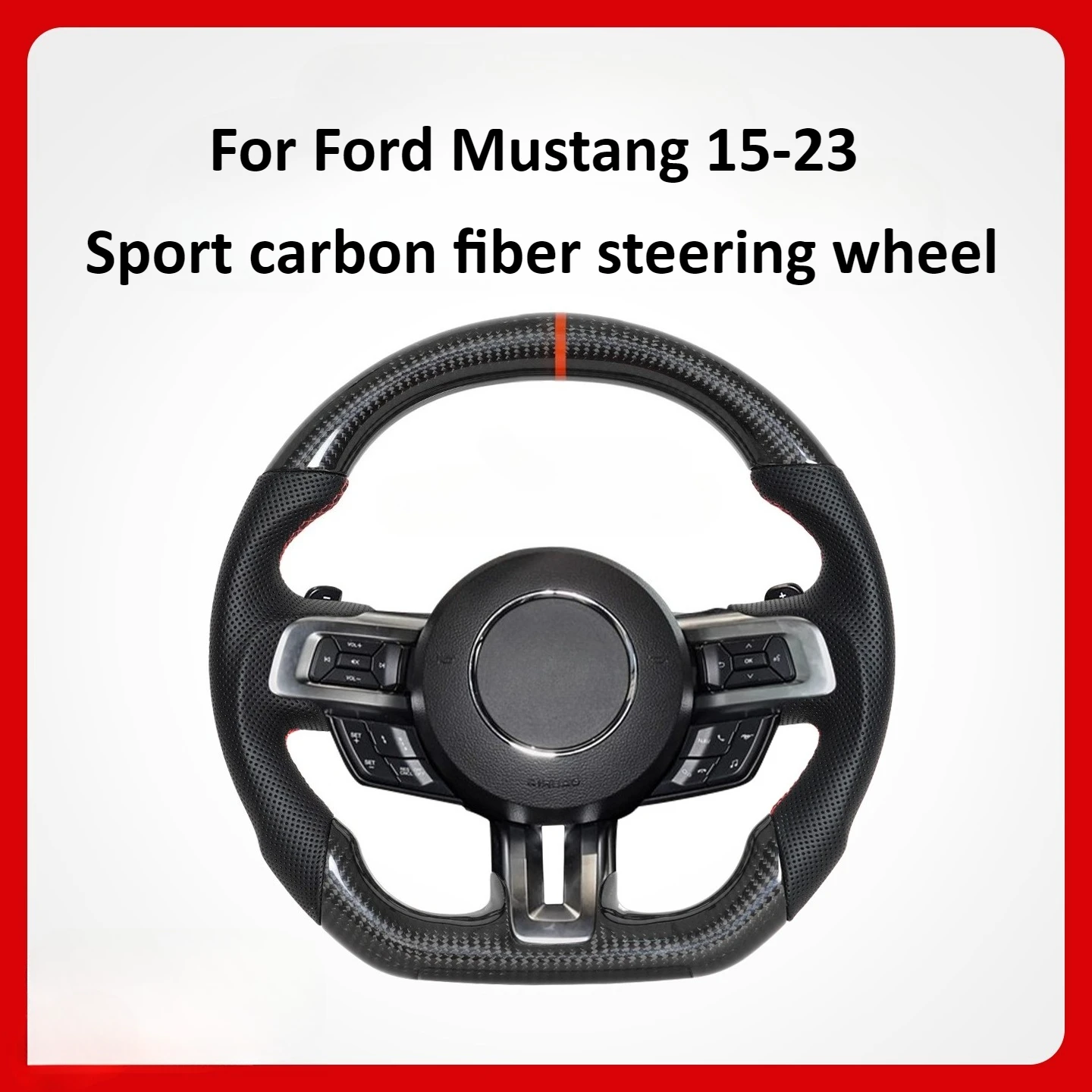 

For Ford Mustang 2015-2022 Carbon Fiber Steering Wheel Modification LED Steering Wheel Accessories