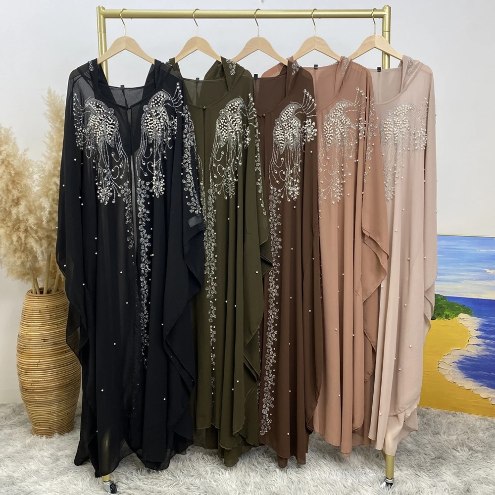 

Ramadan Eid Mubarak Black Open Abaya Kimono Dubai Turkey Islam Muslim Fashion Dress Abayas For Women Kebaya Robe Femme Musulmane